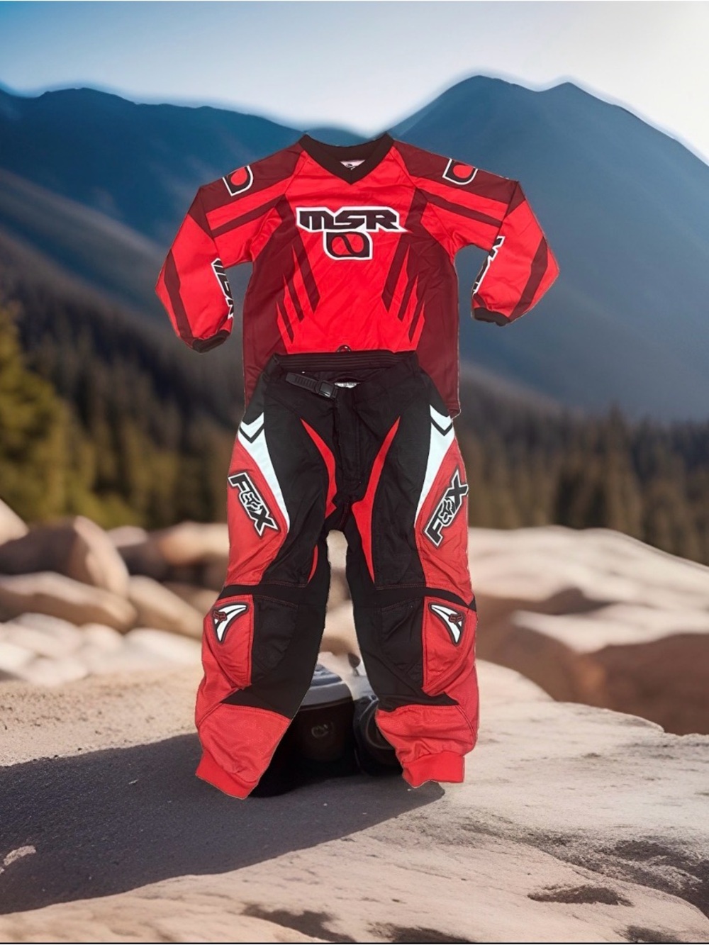 Fox Racing Motocross Set Youth 10/26 Red Black MX Riding Gear (#152) Preowned
